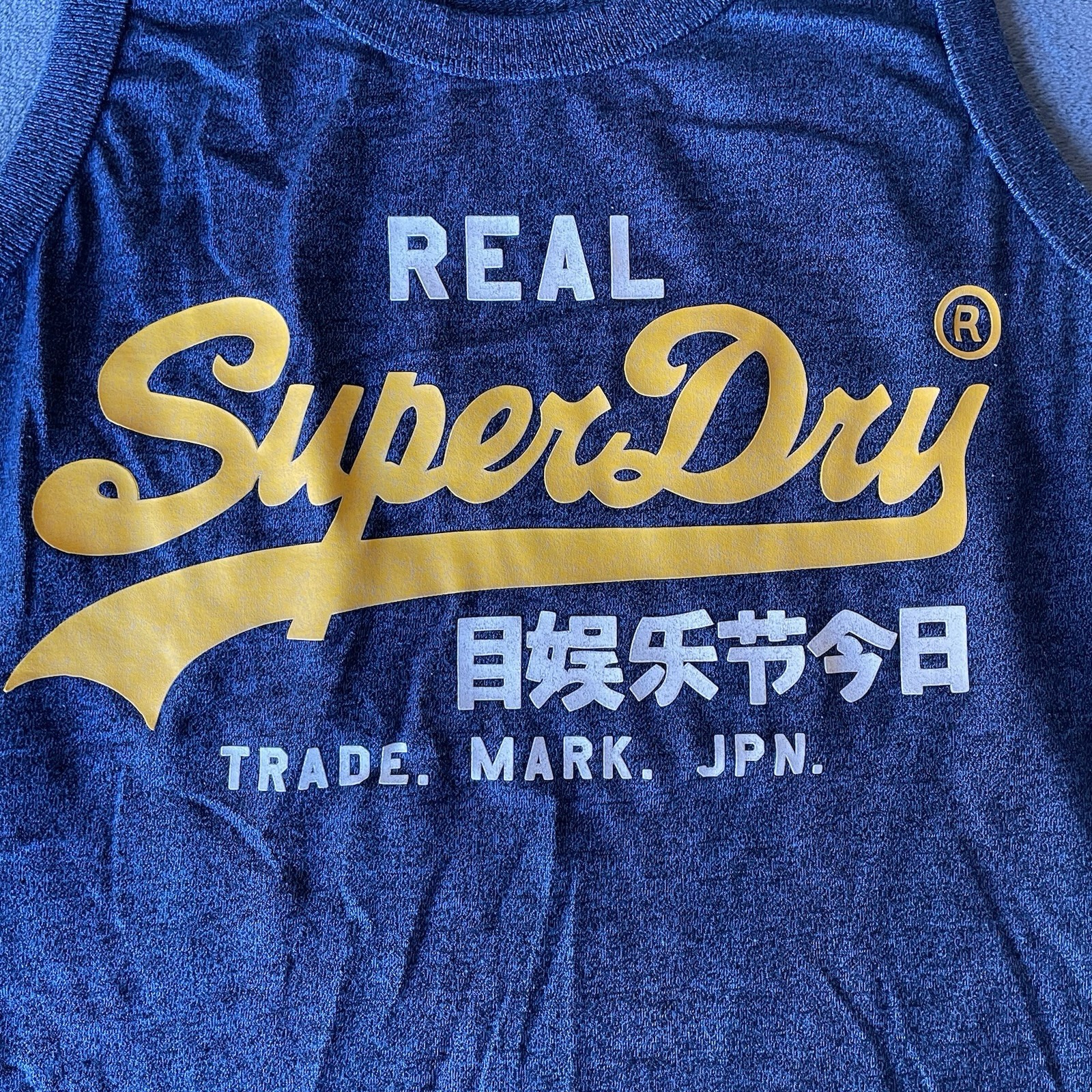 Vintage Super Dry Japan Blue Tank Top Size Medium gallery