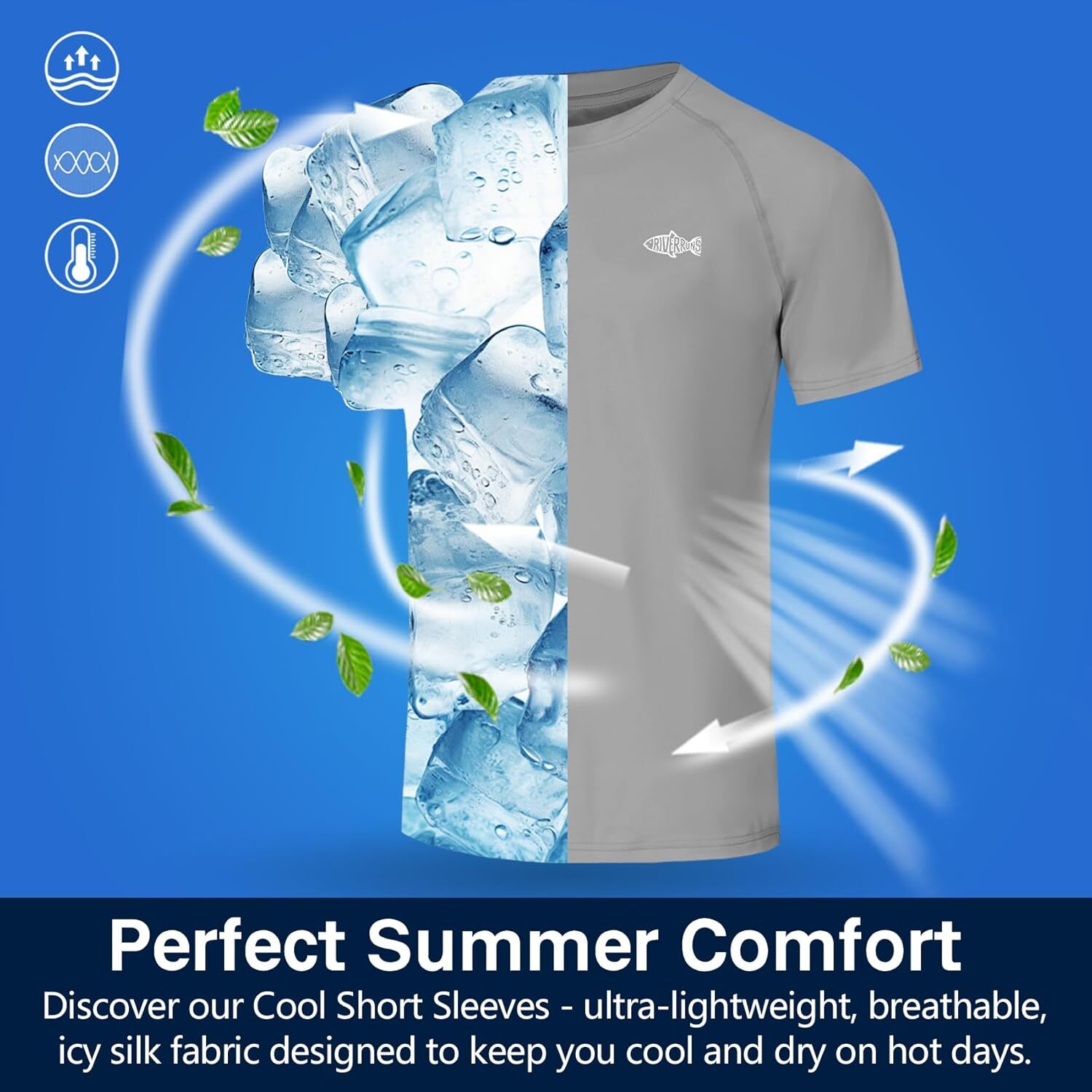 Men's Rash Guard Short Sleeve UPF 50 Quick Dry Sun Protection Fishing T Shirt gallery