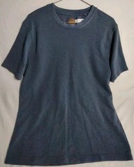 Common People Mens M Color Blue Ottoman Garment Dye Tee T-Shirt Ribbed