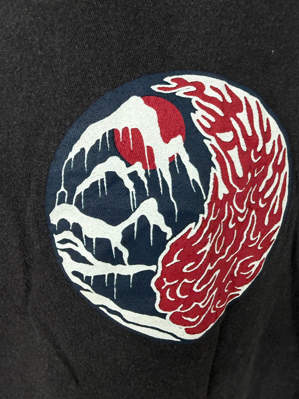 Carbon2Cobalt Shirt Men XL Fire Earth Ying Yang Graphic Long Sleeve Charcoal gallery