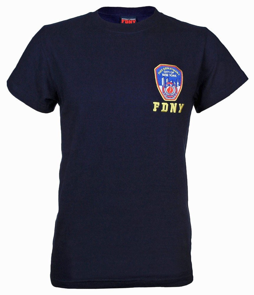 FDNY Shirt T-Shirt Embroidered Patch Badge Fire Gear Gifts Womens Mens Apparel