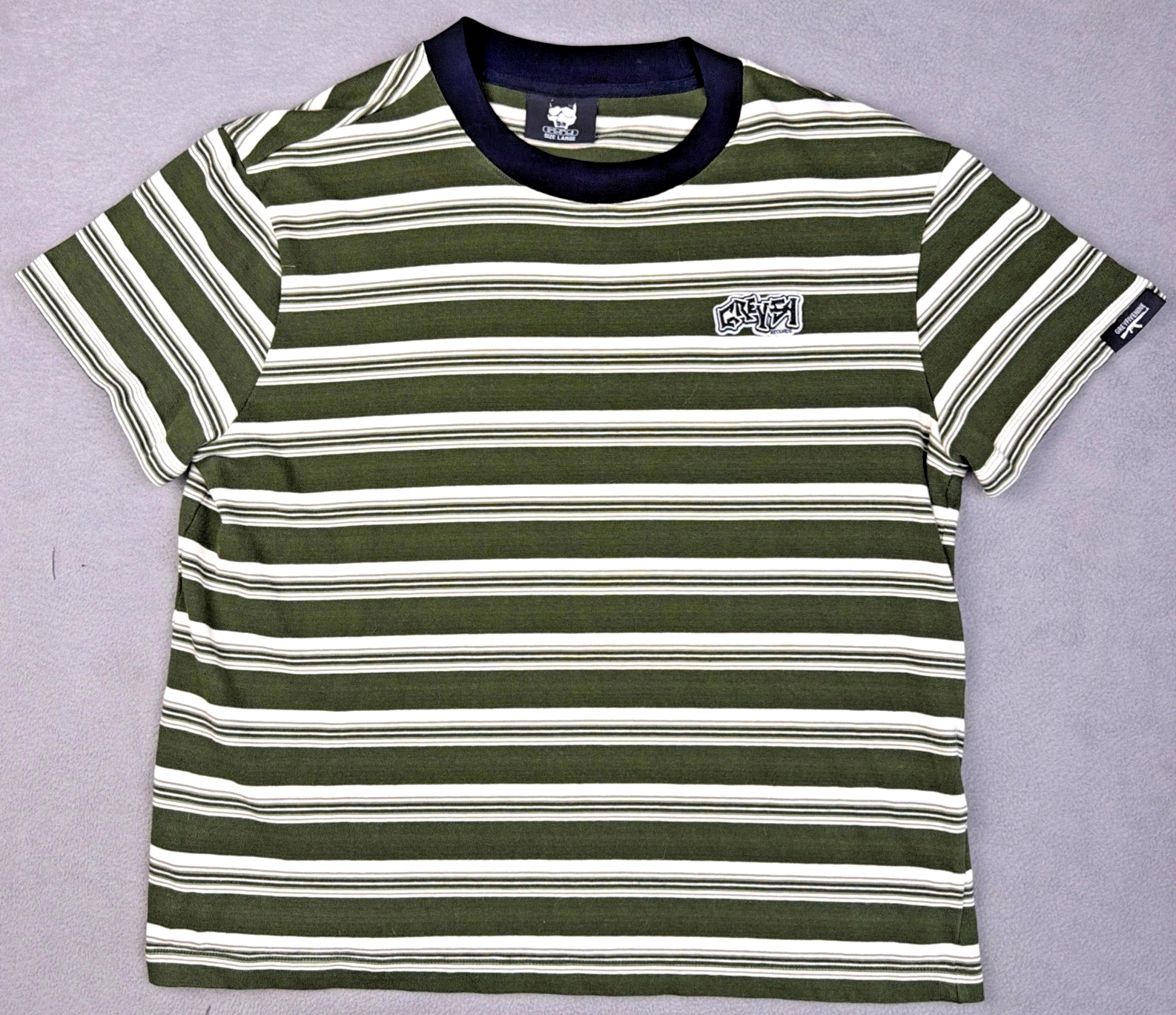 G59 Records Suicideboys Medary Striped Shirt Sz Large Green gallery