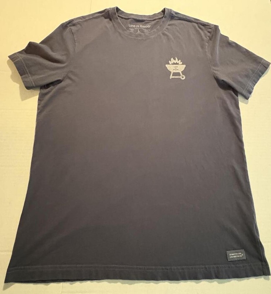 Life is Good Men’s Crusher-Lite Grill Sergeant Graphic T-Shirt Size L