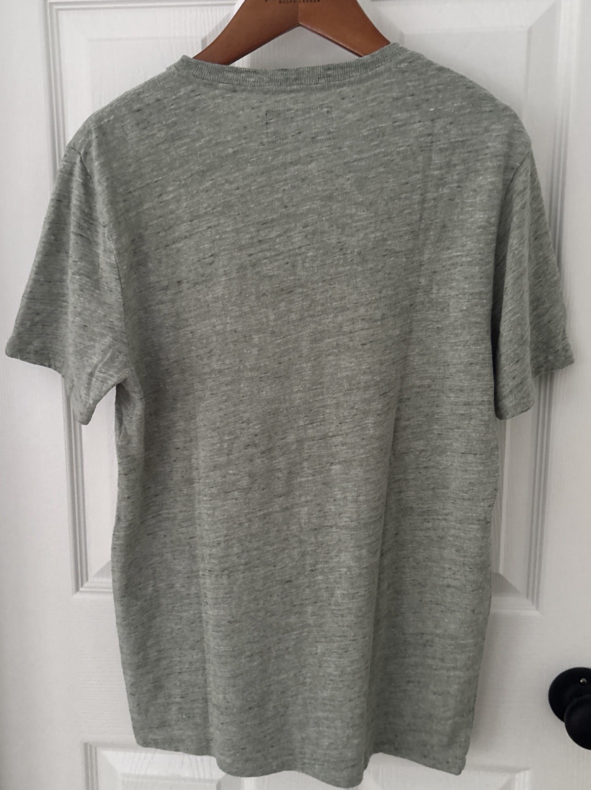 Lucky Brand HENLEY T-SHIRT Green Short Sleeve Linen Blend Men's SMALL EUC gallery