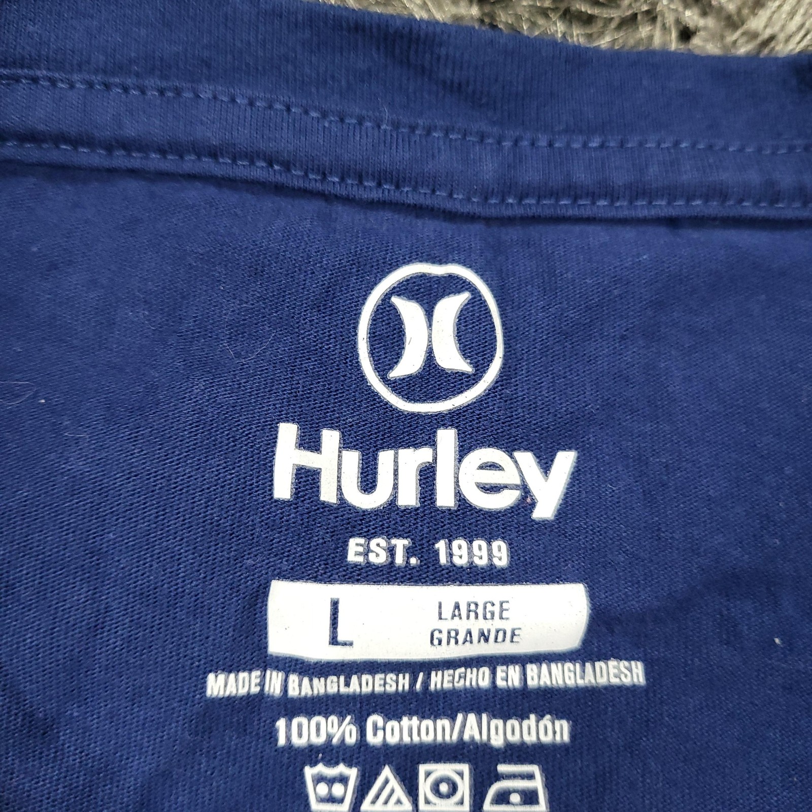 Hurley Shirt Mens Large Blue Tropical Logo Graphic Tee Tagless Crewneck Surf gallery