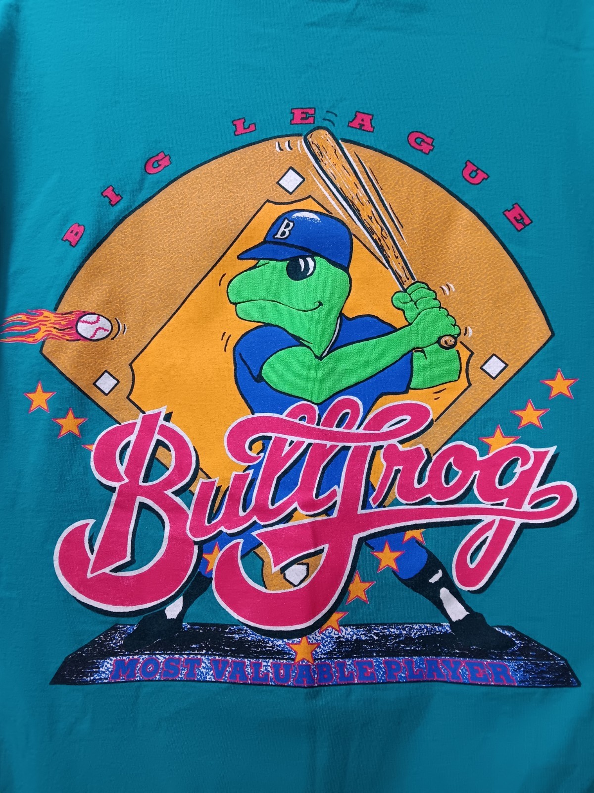 Vtg Bullfrog Amphibious Formula Sunscreen Promo T-Shirt M Teal Green gallery