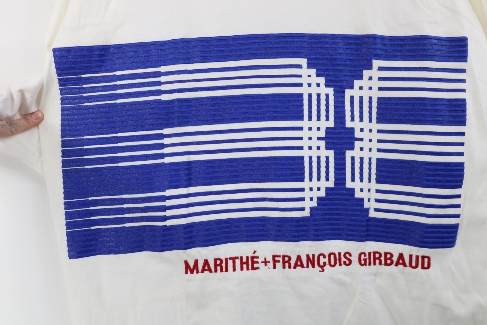 Deadstock Vintage 90s Marithe Francois Girbaud Mens XL LCD Baggy T-Shirt White gallery