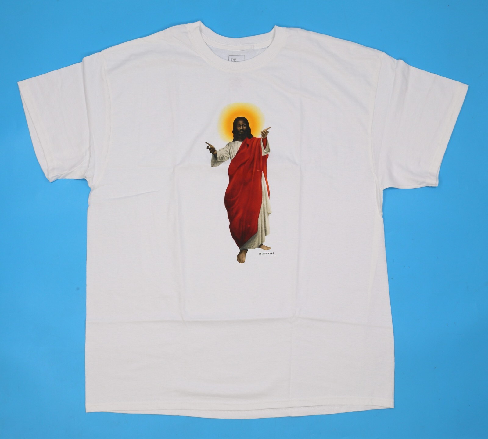 THE THREAD SHOP White T-Shirt (25 LIGHTERS) Size: XL