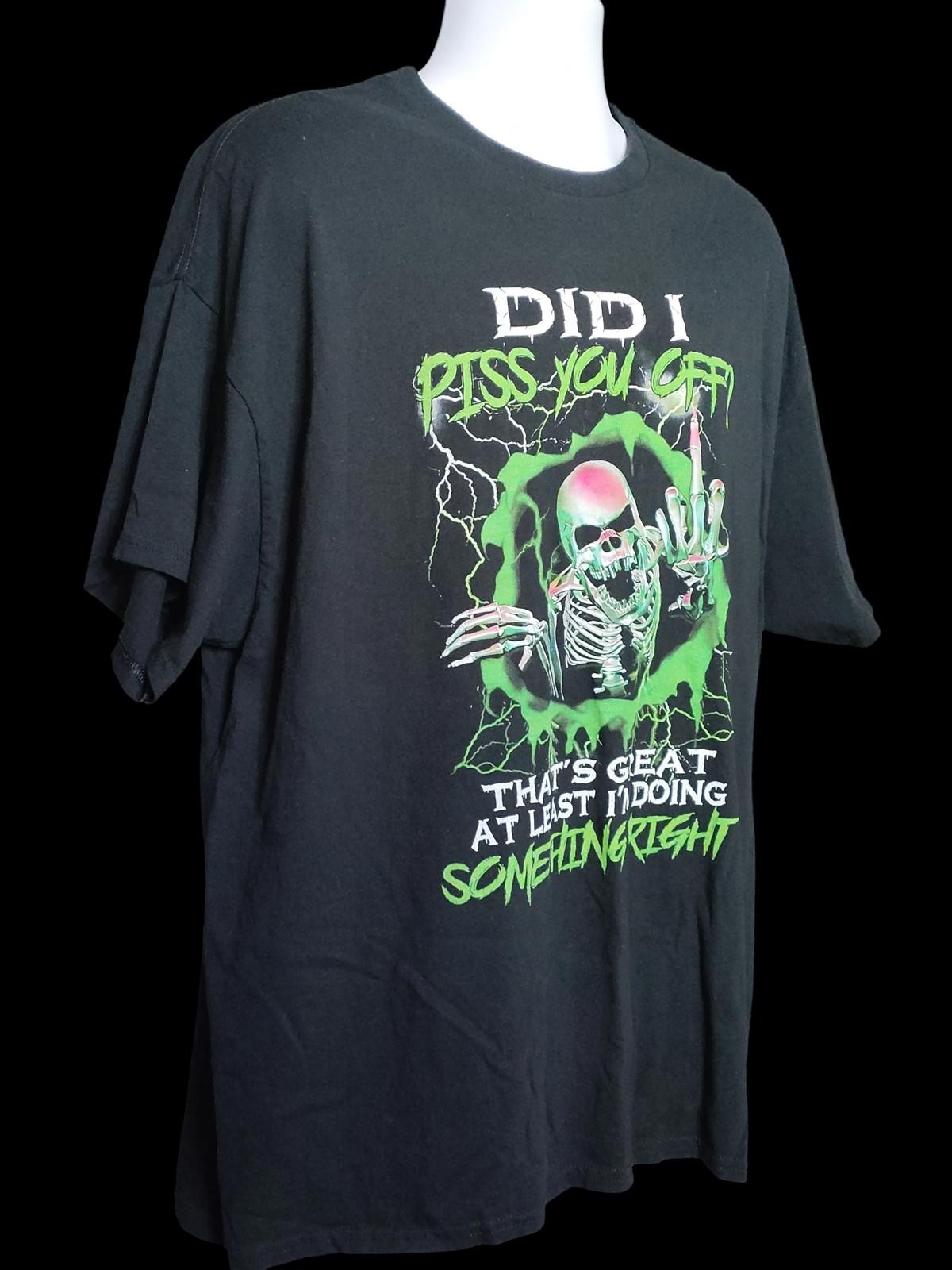 Men's Graphic Printed Black T-Shirt Skeleton Design gallery