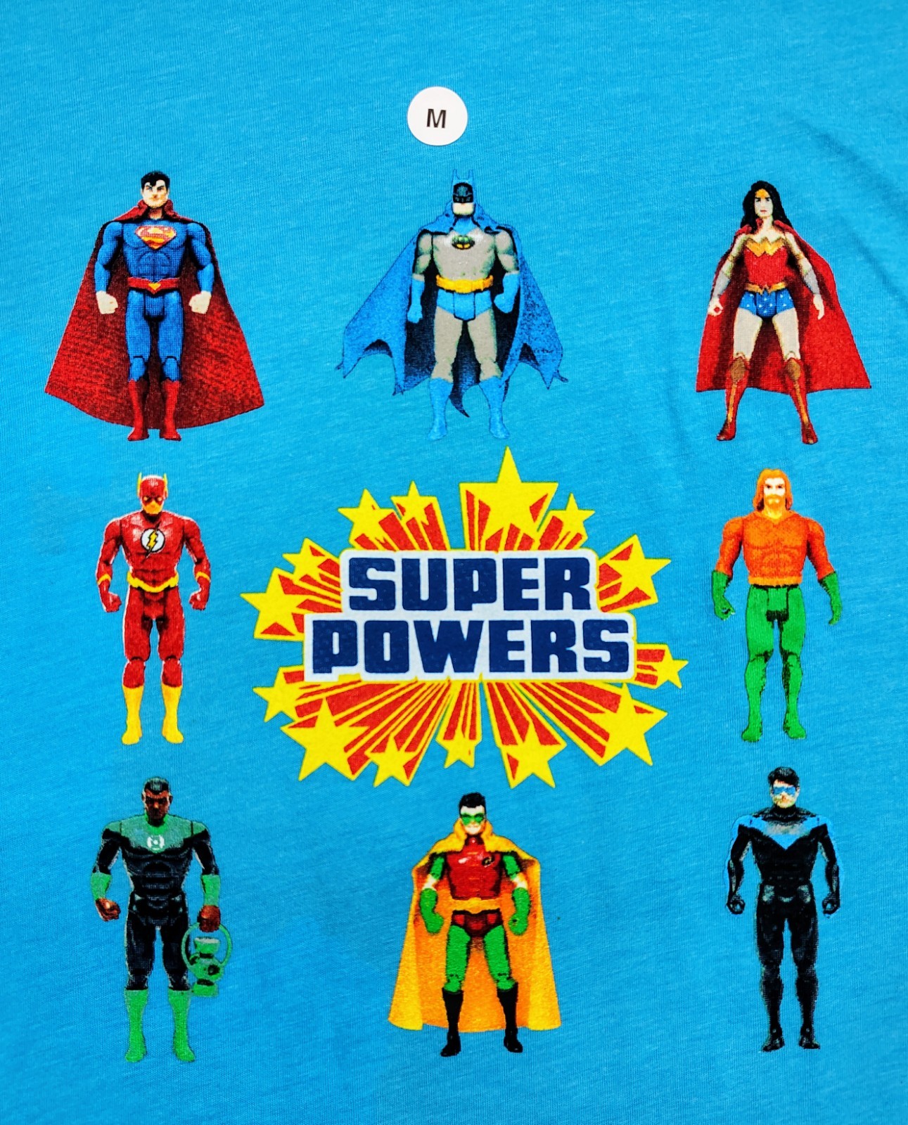 NWT McFarlane Toys DC Super-Powers Figures T-Shirt SDCC Exclusive Sz M Blue NEW