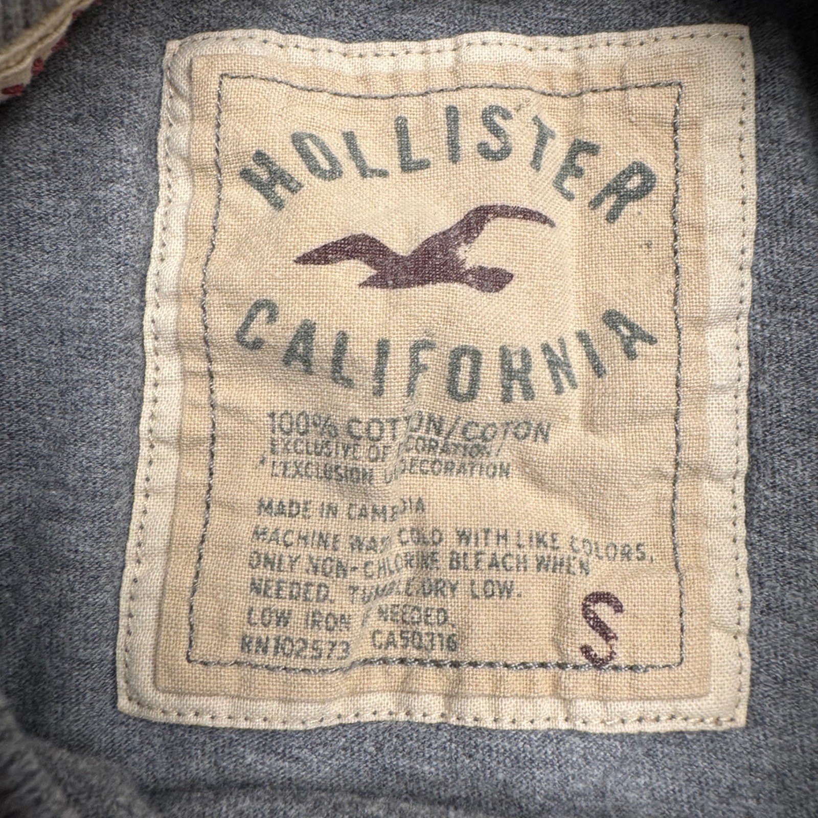 Hollister So Cal Graphic T Shirt Gray Bird Logo Short Sleeve Cotton Mens S gallery