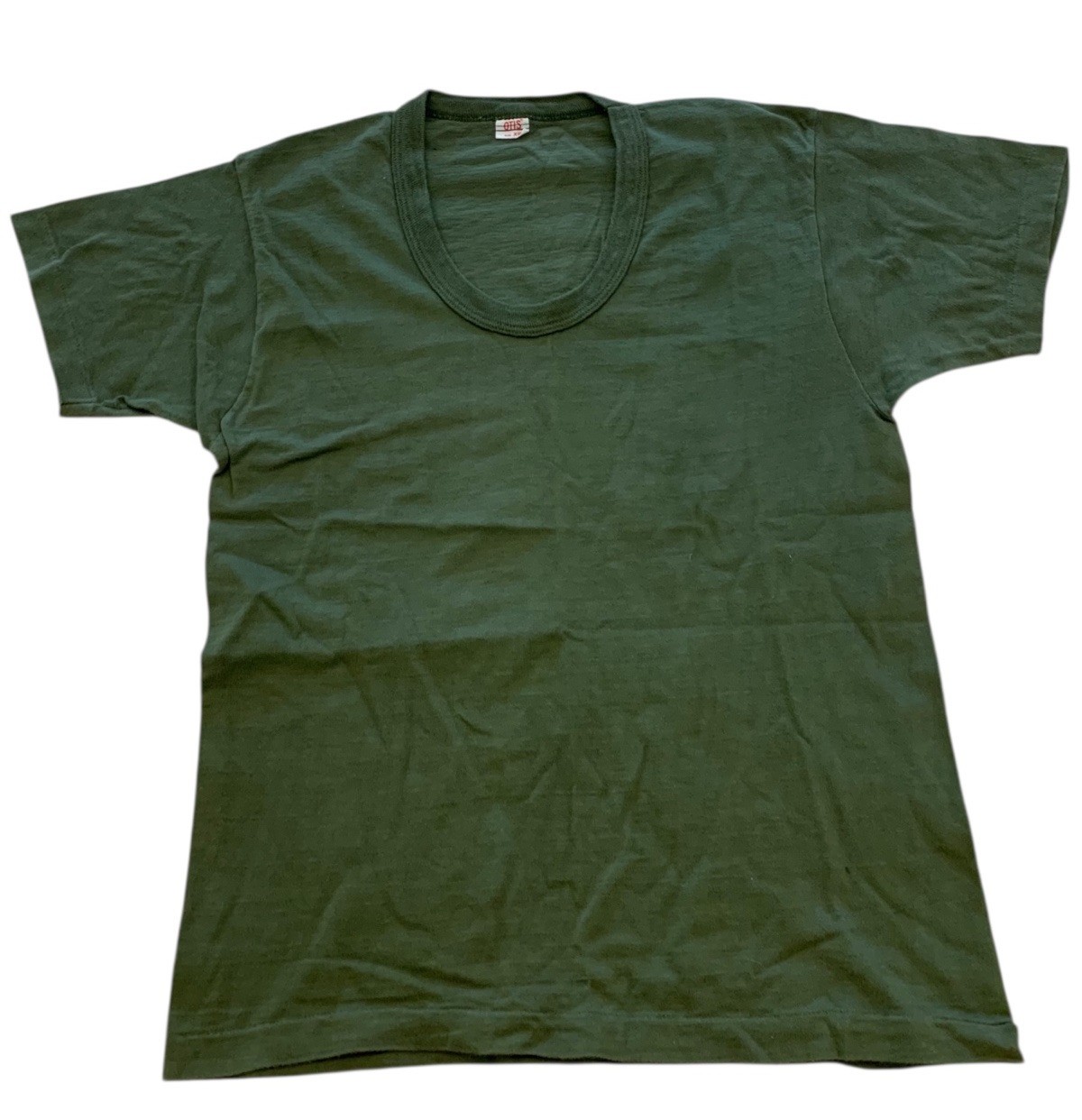 Vintage 60s Army T Shirt XS Olive Drab Skivvy U-Neck Otis USMC Military Vietnam gallery