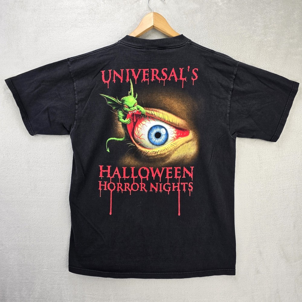 Vintage Universal Studios 1997 Halloween Horror Nights Shirt XL Black Eye 90s