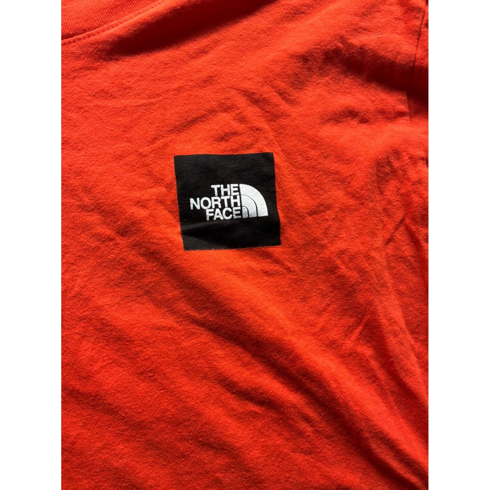 The North Face Long Sleeve T-Shirt Mens M Orange Red Box Logo NF0A3L3E gallery