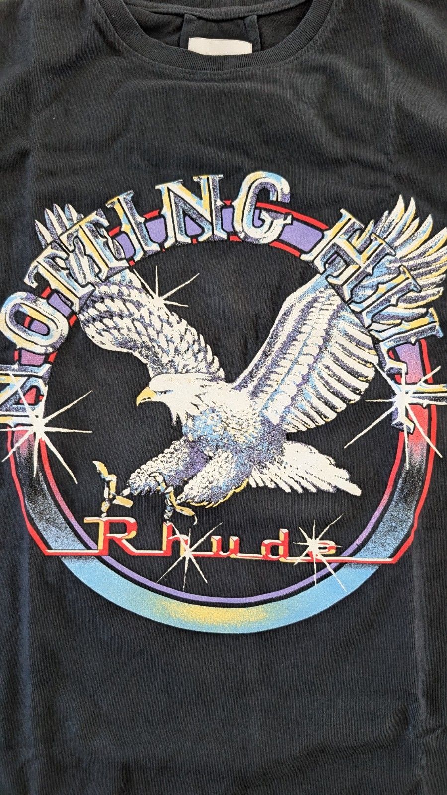 Rhude Notting Hill Eagle Tee M Vintage Black Boxy Fit Graphic T-Shirt Luxury gallery
