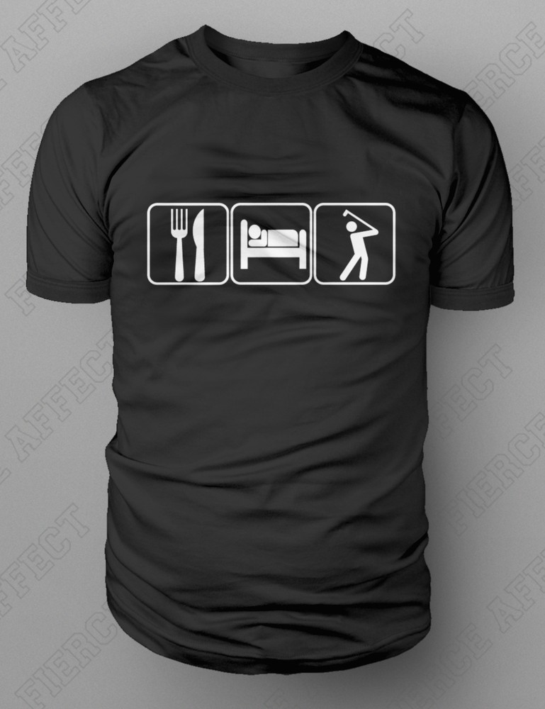 Eat Sleep Golf T-Shirt Putter Driver Funny Club Bag Course 19th Tshirt M-XXL New