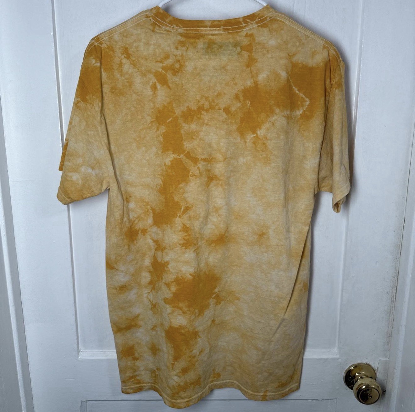 Civil Regime Men’s M Yellow/Beige Tie-Dye Logo Graphic Crew Neck T-Shirt gallery