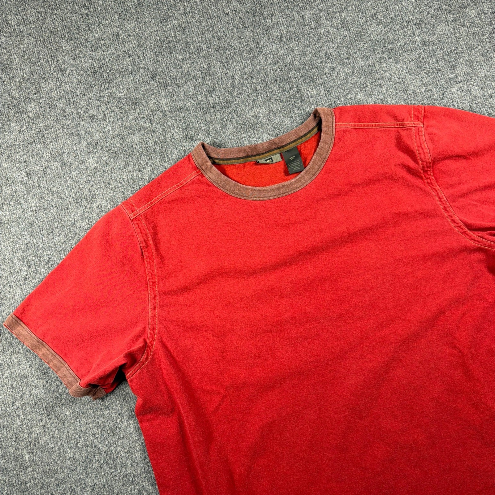 REI Co-op T Shirt Mens XXL Ringer Red Organic Cotton Short Sleeve Casual Y2K