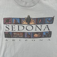Vintage Anvil Mens Medium Green Single Stitch Made In USA Shirt Sedona Arizona