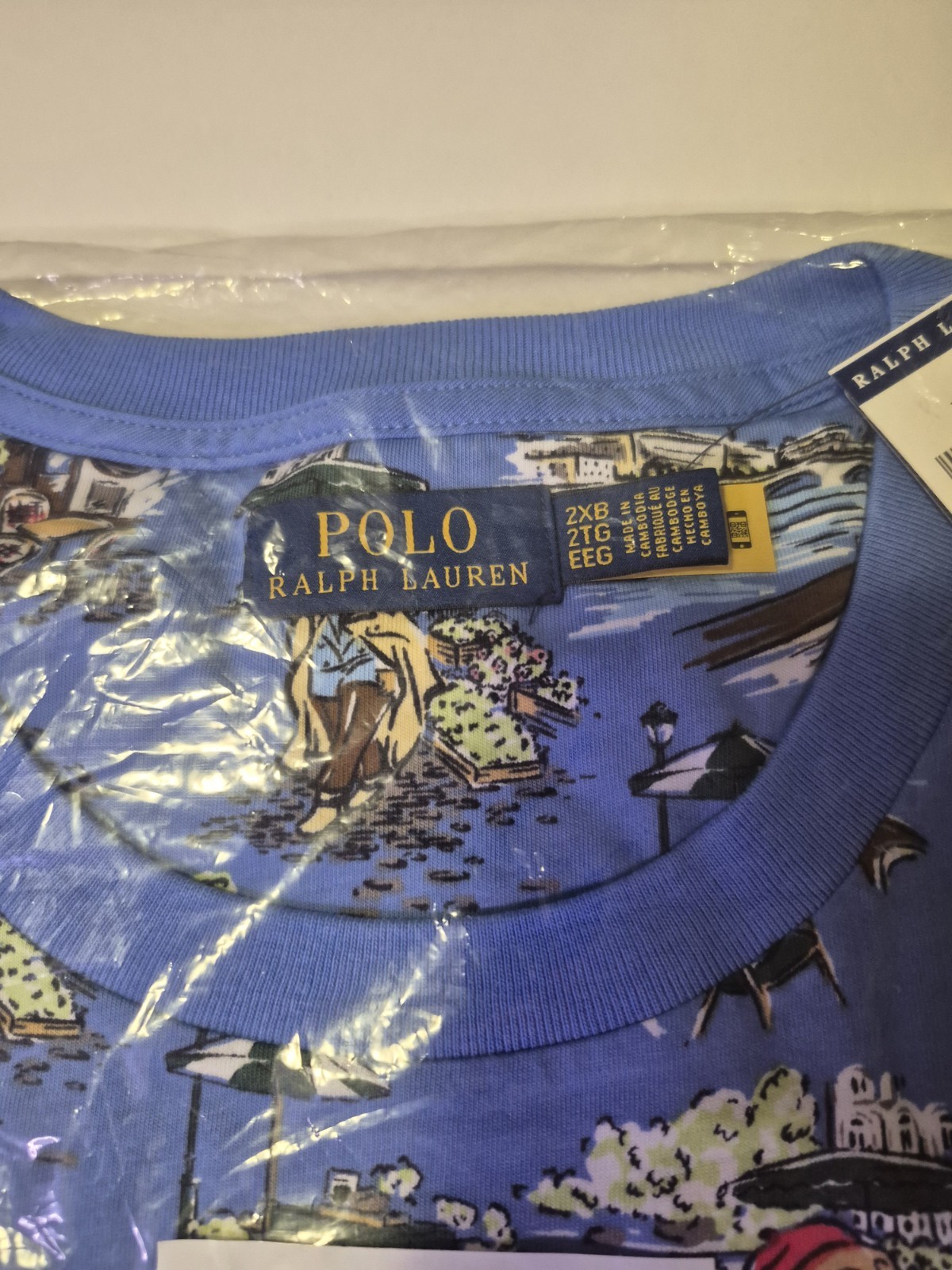 Polo Ralph Lauren Blue Polo Bear Paris Graphic T-Shirt Size 2XB New With Tag gallery