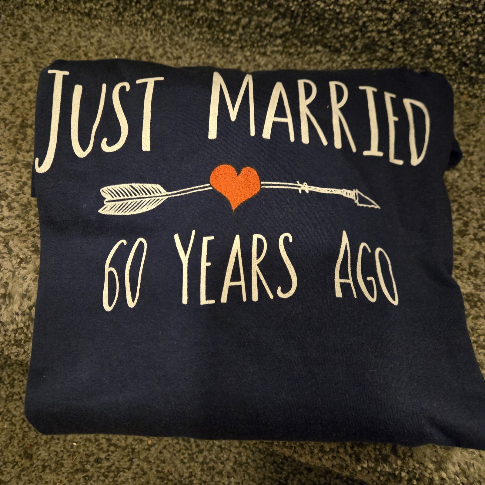60 Anniversary M Navy Blue Just Married 60 Years Ago Long Sleeve Unisex T-Shirt gallery