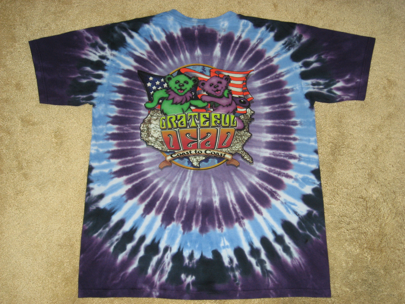 Grateful Dead Walking Coast to Coast M, L, XL, 2XL, 3XL, 4XL Tie Dye T-Shirt gallery
