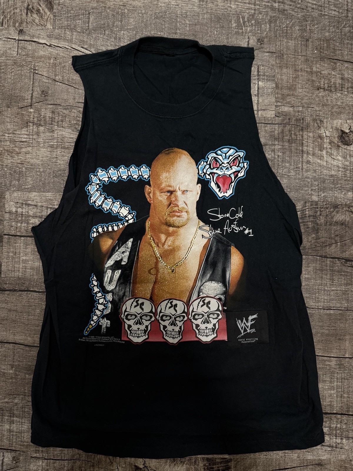 Vintage 90’s Stone Cold Cut Off Shirt Size Large gallery