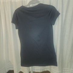 Women’s Blueish Gray Solid Slim Fit Scoop Neck Short Sleeve Jersey Tee