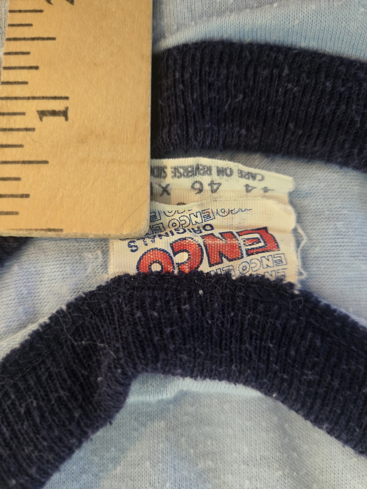 True Vintage 70s Orient Express T-shirt Xl Single Stitch Hem Ringer Stripes Enco gallery