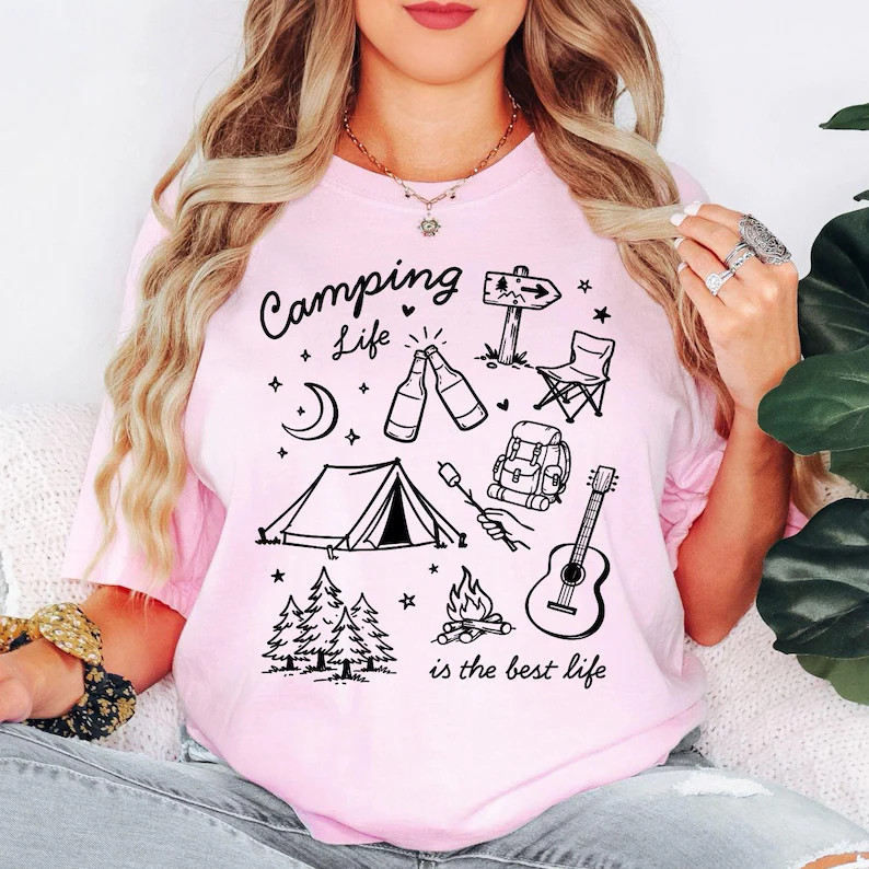 Camping Life Shirt, Camping Shirt Women, Outdoor Adventure Shirt, Campfire Shirt gallery
