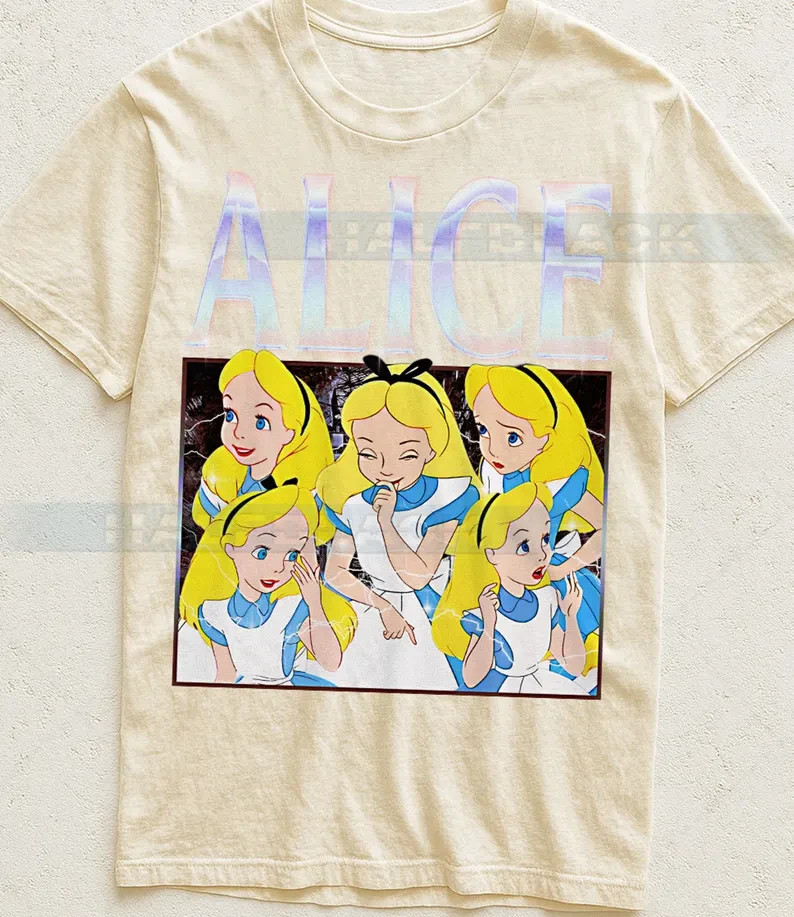 Alice Al1ce In W0nderland Tshirt, Retro 90s Graphic Faded Tee gallery