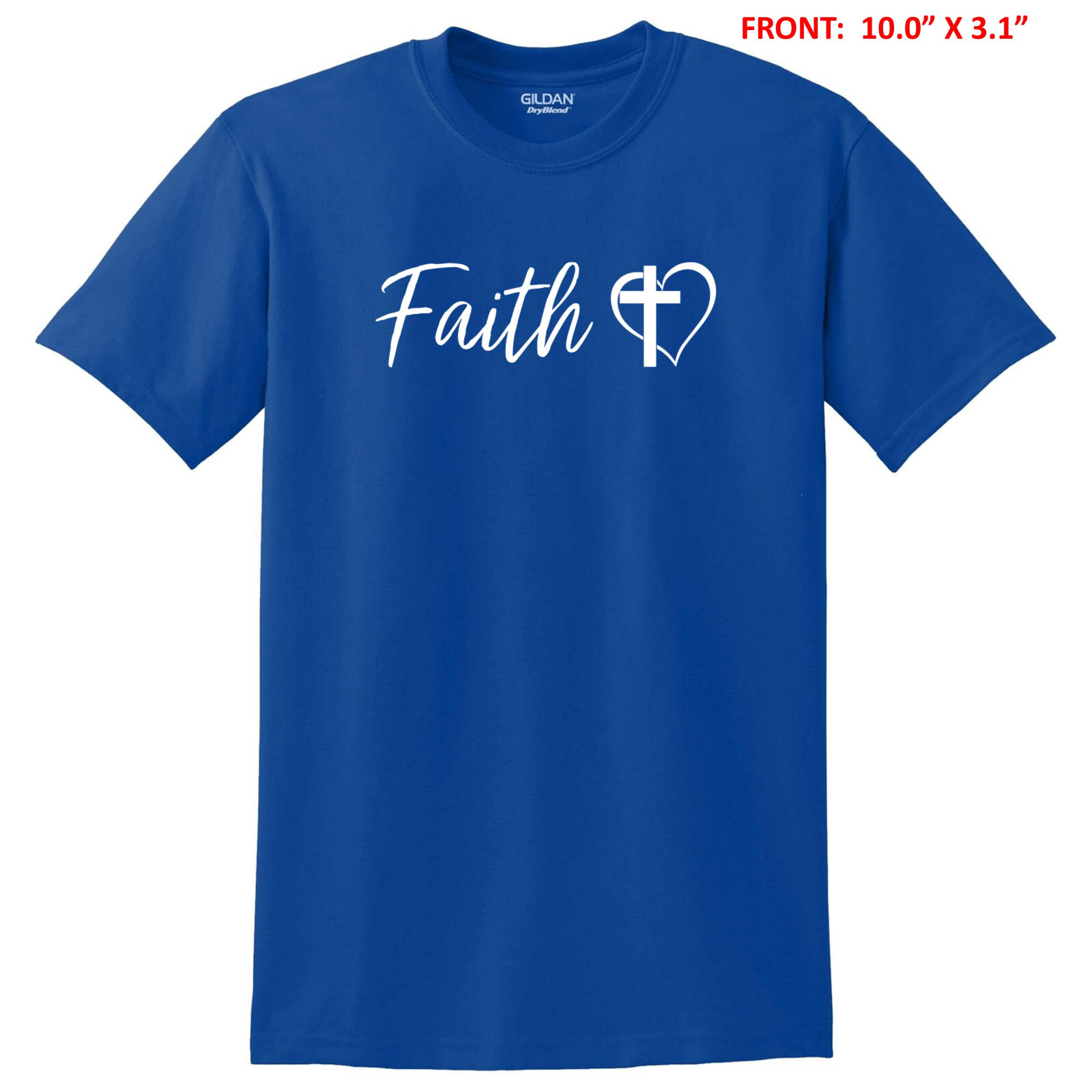 FAITH with CROSS & HEART UNISEX T-SHIRT S-3X GREAT GIFT -10 COLOR OPTIONS gallery