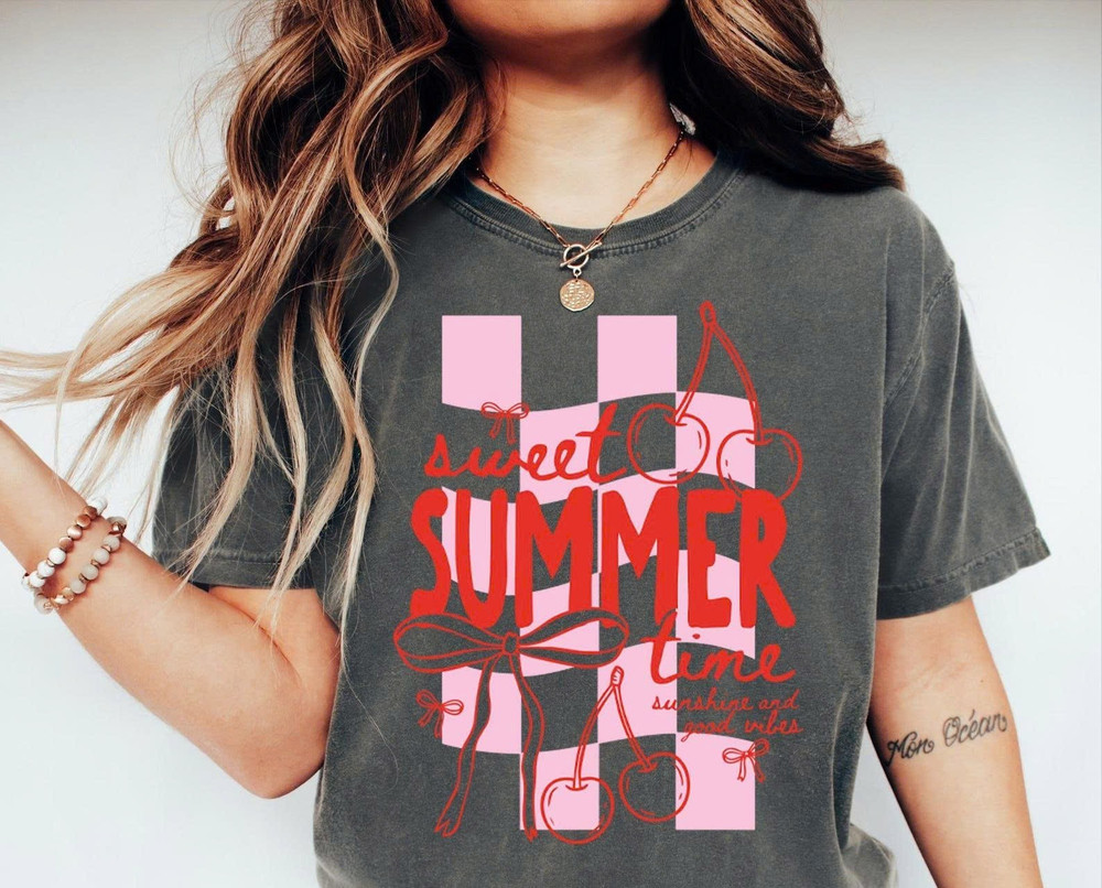 Sweet Summer Time Shirt, Strawberry Summer T-shirt, Coquette Summer Tee, Girl