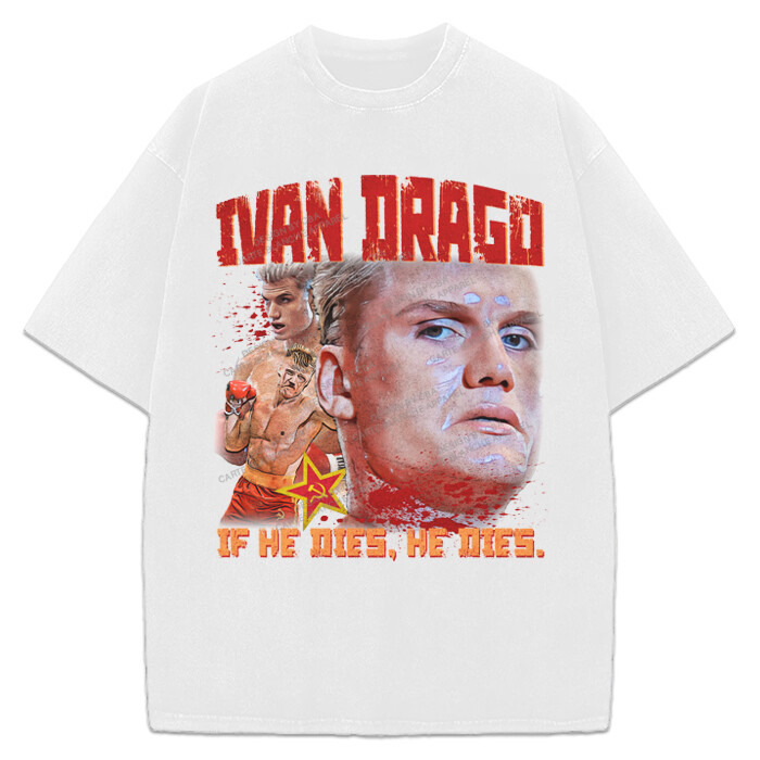 Ivan Drago If He Dies He Dies Rocky IV Balboa Boxing Graphic Design T-Shirt gallery