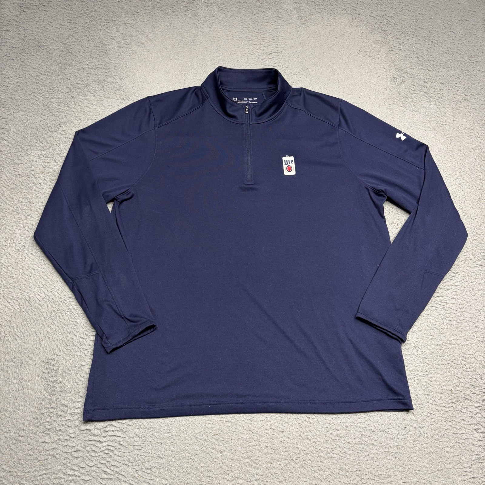 Under Armour Bud Light Pullover Men 2XL XXL Blue Sweater 1/4 Zip Shirt Jacket