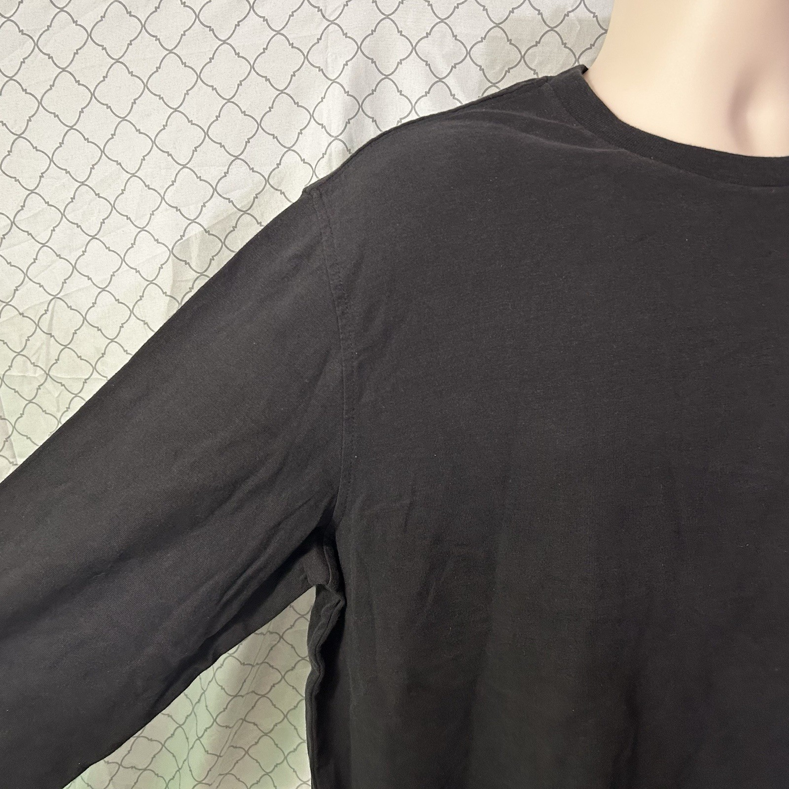 SADDLEBRED Long Sleeve T-Shirt Large Black NWT Solid Blank Plain Casual Dress gallery