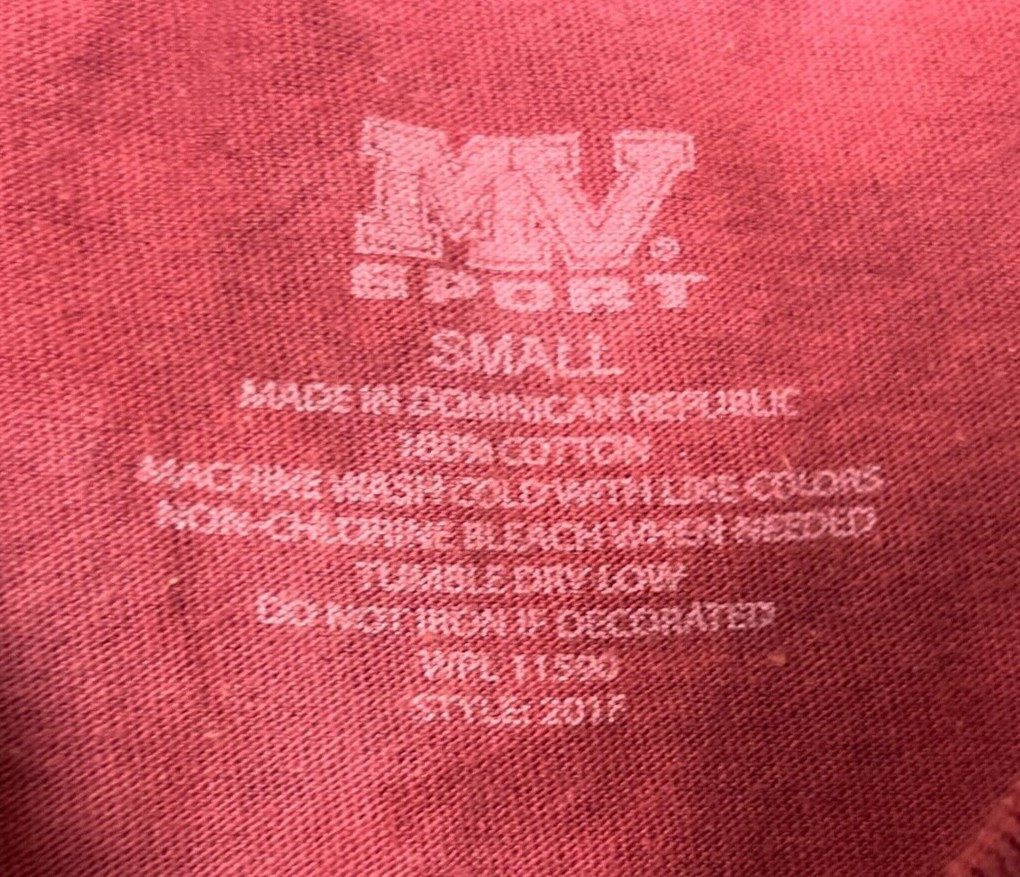 MV Sport Gannon University Spell Out T Shirt Adult Small Red Tie Dye Tee gallery