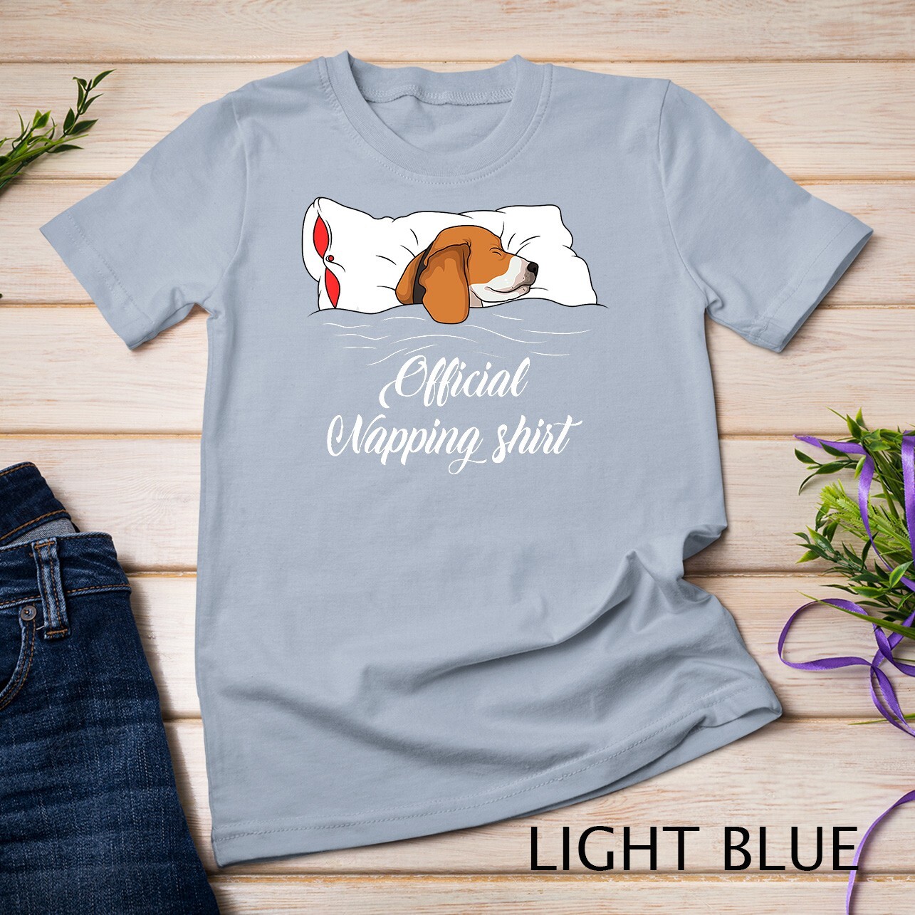 Sleeping Beagle Pyjamas Dog Lover Gift Official Napping Unisex T-shirt gallery