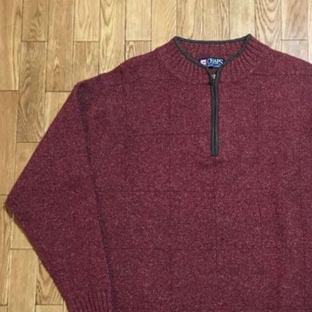CHAPS Ralph Lauren Wool Knit Sweater Silk Blend Red M Japan