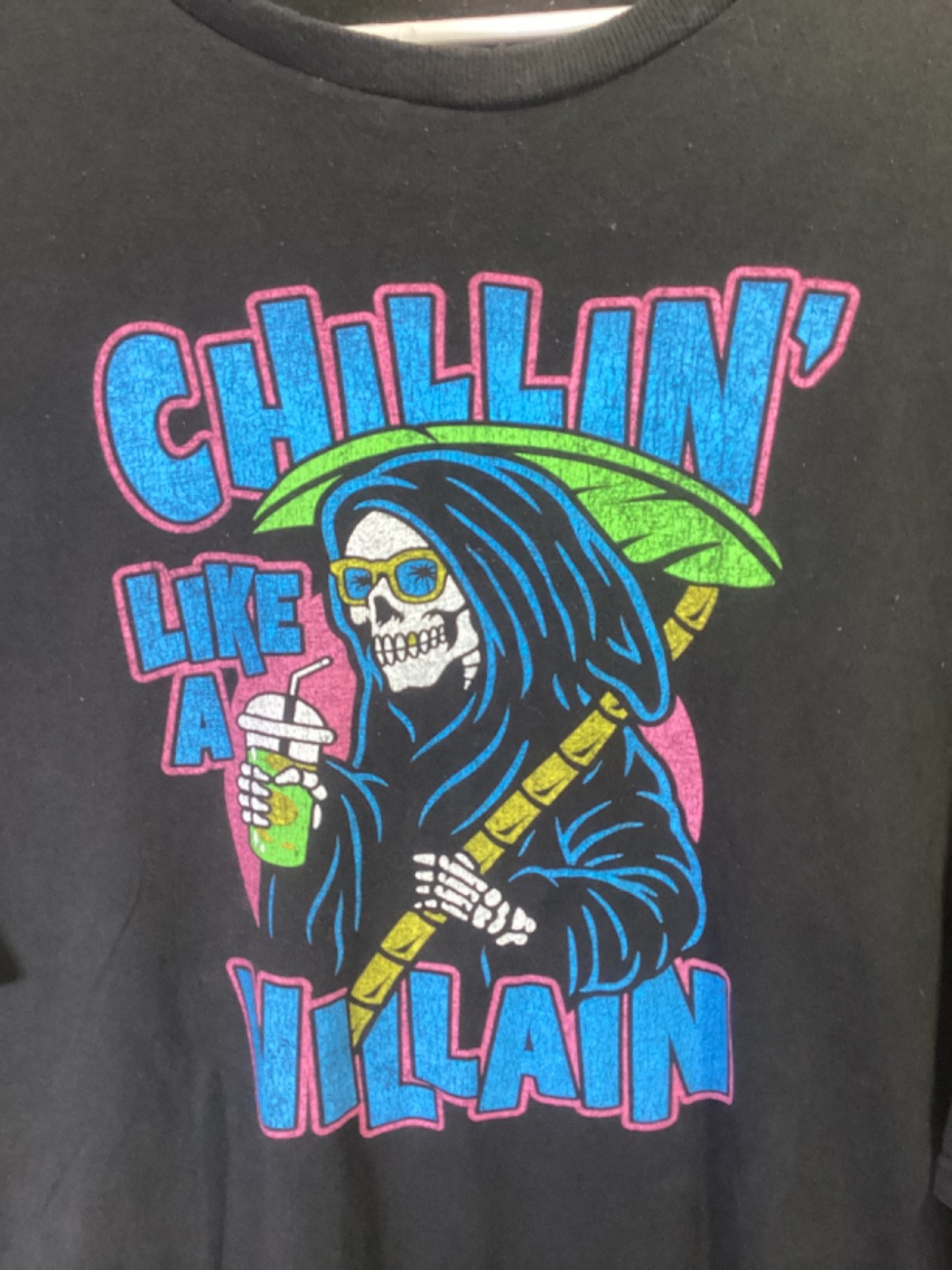 Chillin’ Like A Villain (Grim Reaper) Black 3XL Cotton T Shirt T3 gallery