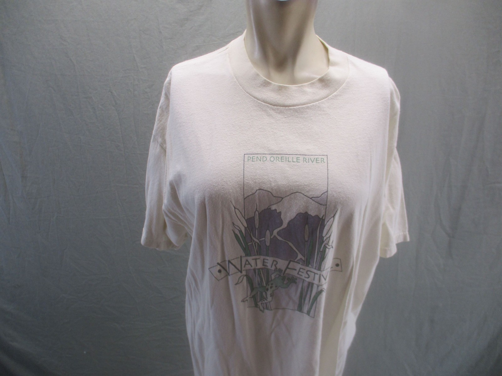 Tultex Size XL Mens VintageWhite Print 100%Cotton Short Sleeve Casual TShirt 803 gallery