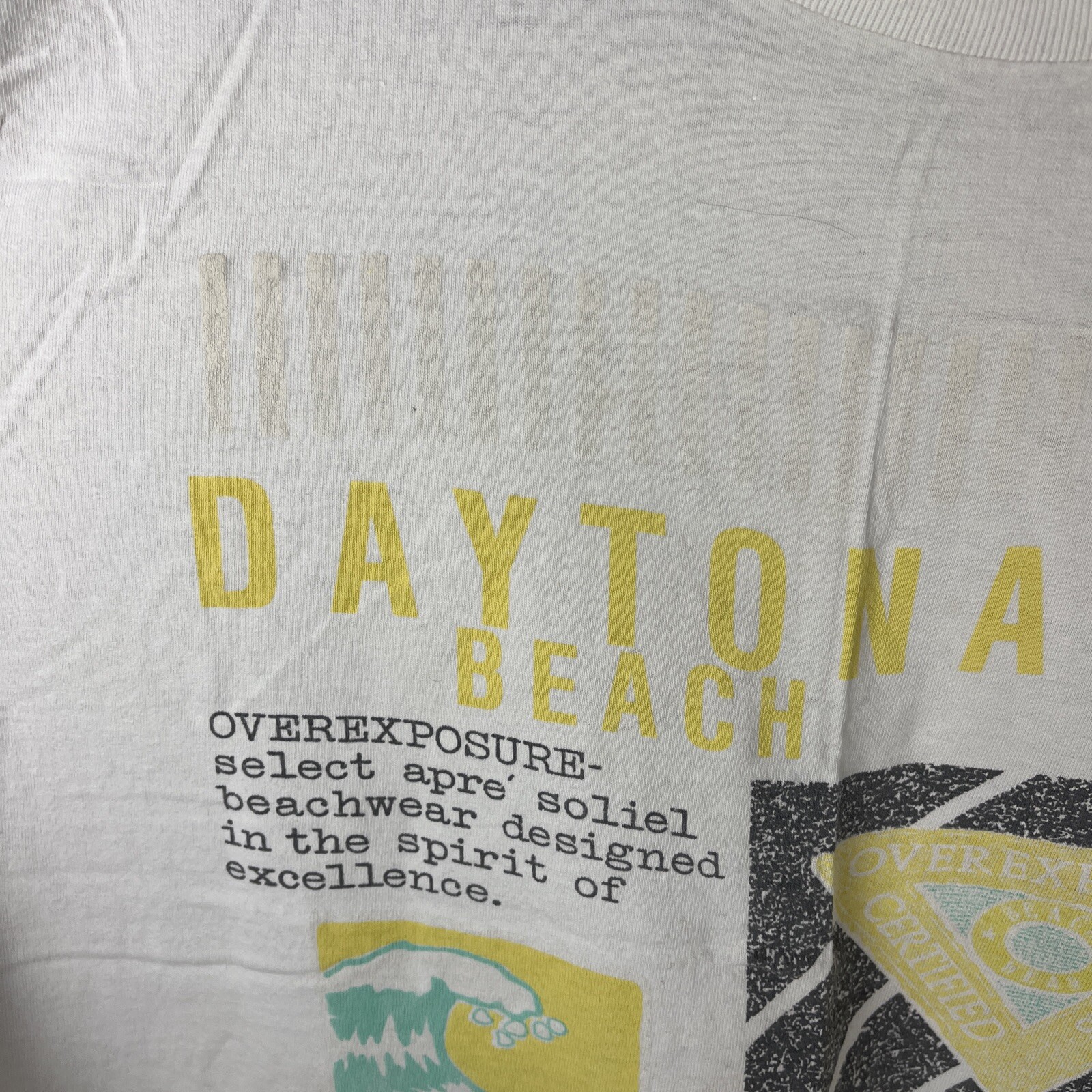 Vintage 90s Daytona Beach Florida T Shirt Size XL USA Over Exposure Beachwear gallery