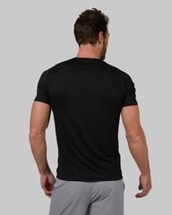 Mens Cool Quick Dry Active Basic Crew T-Shirt, Black, Large