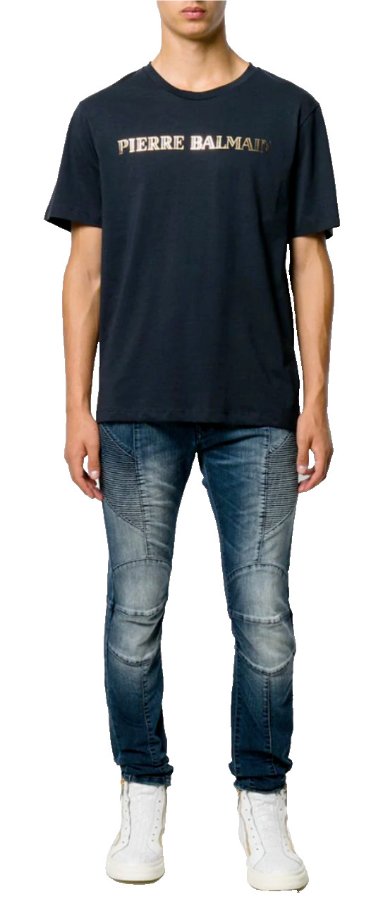 Pierre Balmain Mens Iconic Top Logoshirt Gold Logo Shirt Kurzarm T-Shirt 52 XL gallery