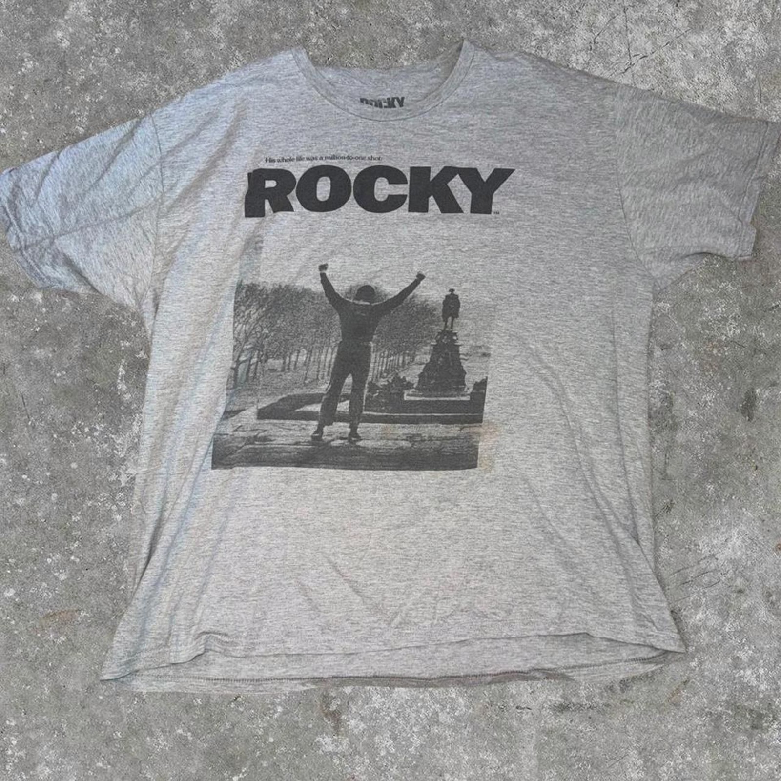 Rocky Movie Graphic T-Shirt Men’s Gray Rocky Balboa Boxing Training Tee Size 2XL gallery