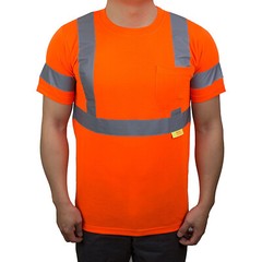 Hi Vis T Shirt ANSI/ISEA Class 3 Work Safety Short Sleeve, Orange/Lime -S9081/2