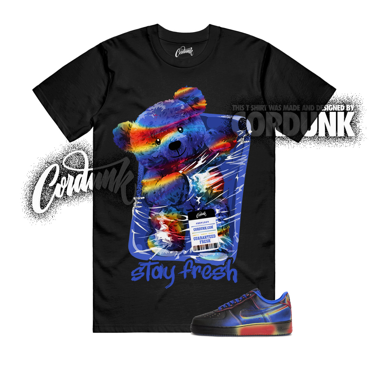 Air Force 1 Low Retro Heat Map Black Racer Blue T Shirt Match STAY