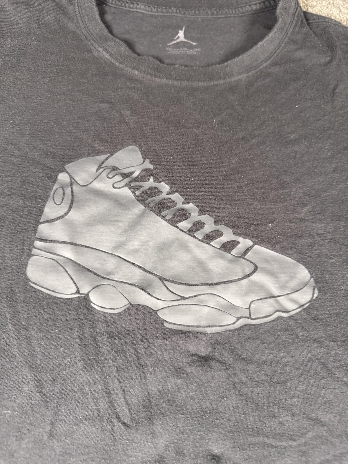 Jordan Shirt Mens 2XL Black Air Jordan 13 Sneaker Graphic Tee Jumpman Basketball gallery