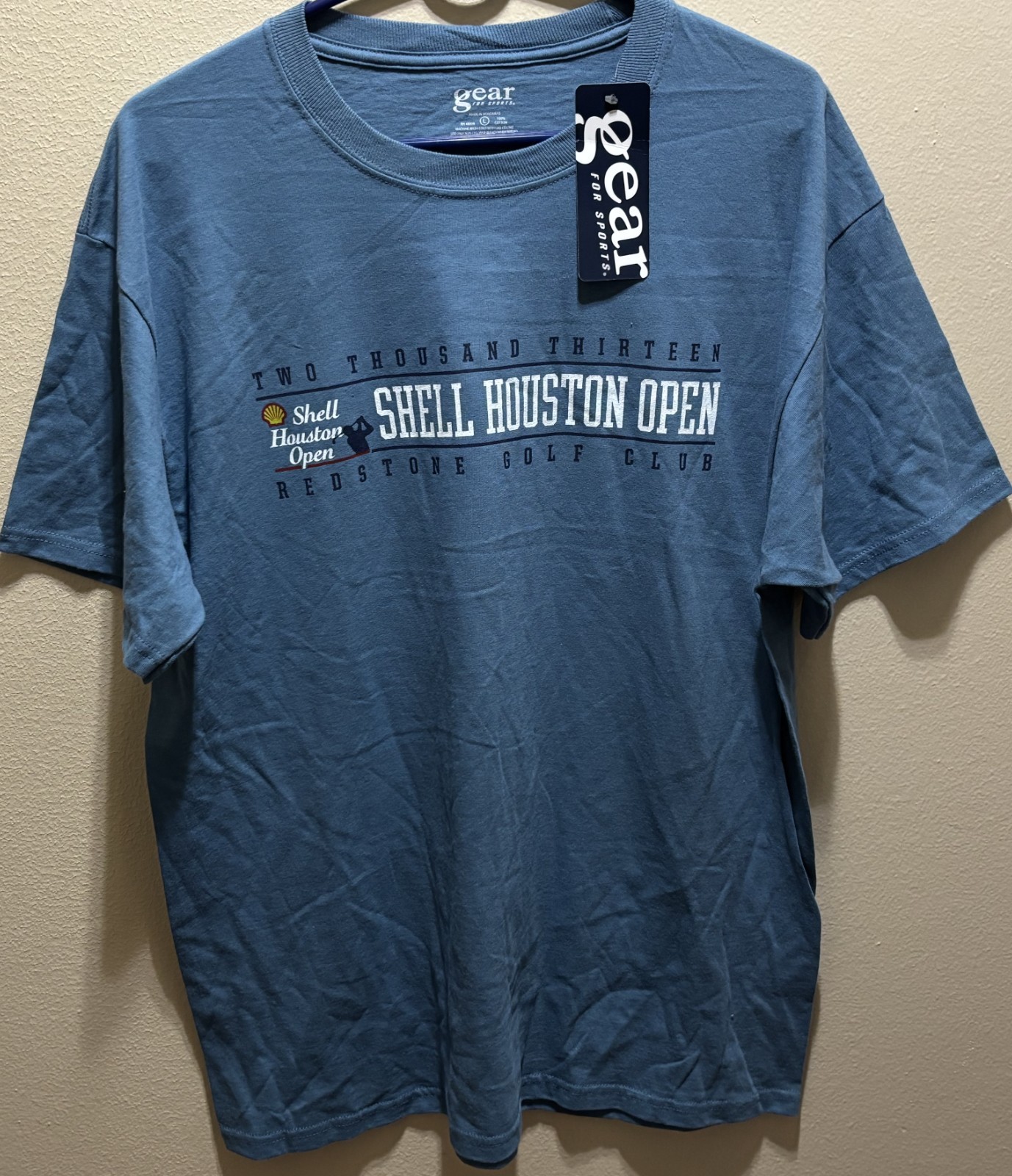 Shell Houston Open 2013 Past Champions Redstone Golf Blue Gray T-Shirt L New gallery