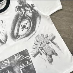 Vertabrae Mixed Feelings Tee White Men’s Round Neck Cotton Short Sleeve T-shirts